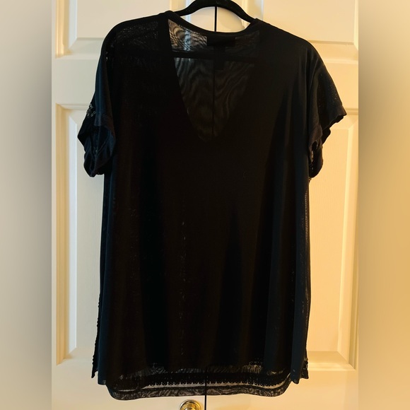 INC Sequined Black Sheer Top size 0X - Picture 3 of 3